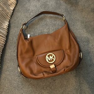 Brown Michael Kors Leather Hobo Bag
